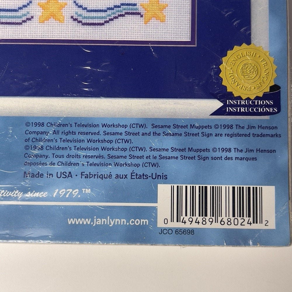 Rare Janlynn Sesame Street Cross Stitch Star Gazers Announcement Elmo Big Bird - Picture 11 of 11